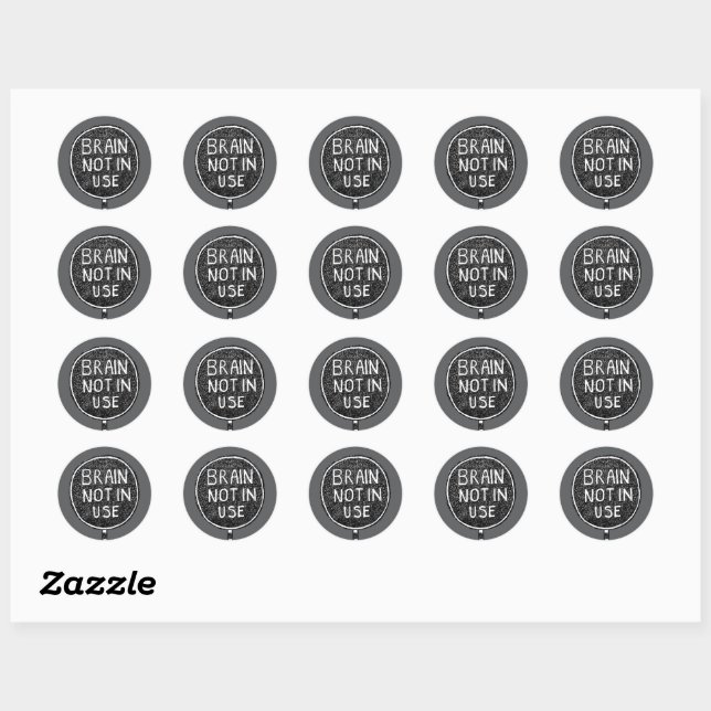 Rond Sticker "Cerveau non utilisé" (Feuille)