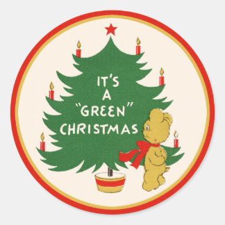 Rond Sticker "C'est un Noël vert"