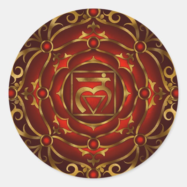 Rond Sticker Chakra Mandala par Rachel C. Bemis (Devant)