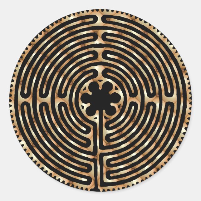 Rond Sticker Chartres Labyrinth Pearl Dark Paths (Devant)
