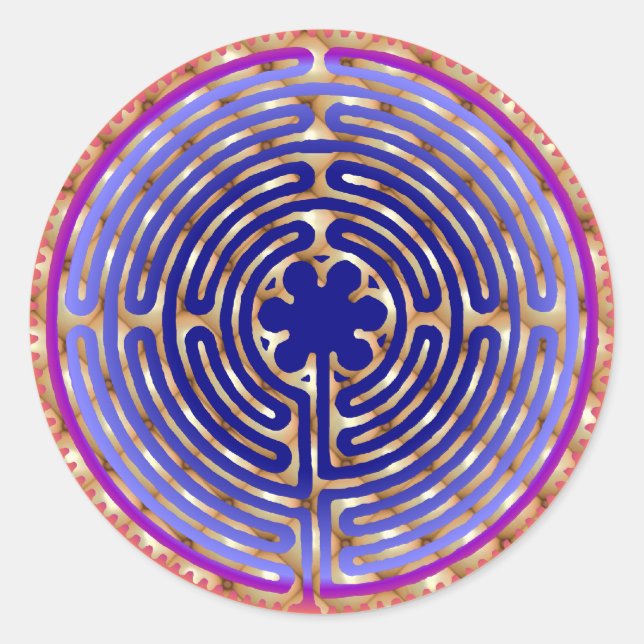 Rond Sticker Chartres Labyrinth Pearl Light Paths (Devant)
