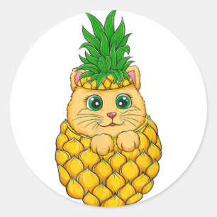 Rond Sticker Chat Lucky - Idée Cadeau Cute