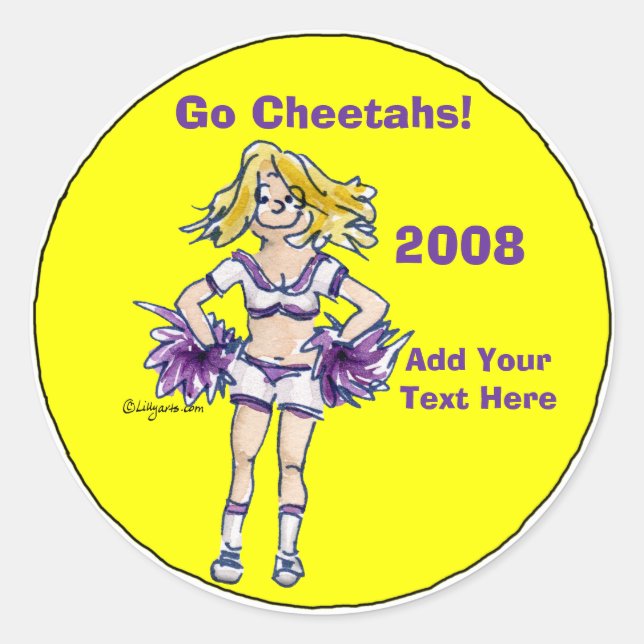 Rond Sticker Cheerled personnalisé 4 (Devant)