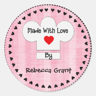 Rond Sticker Chef Casquette Fabriqué avec amour