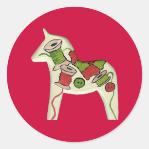 Rond Sticker Cheval à coudre
