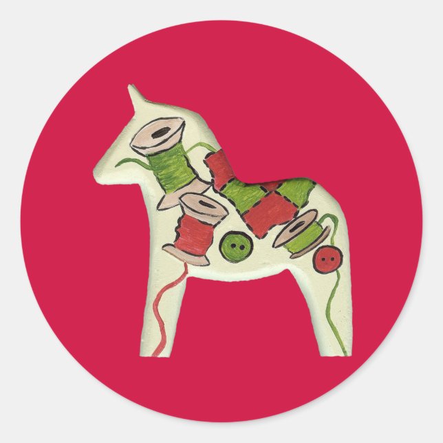 Rond Sticker Cheval à coudre (Devant)