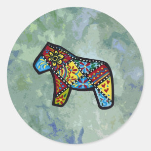 Rond Sticker Cheval Patchwork