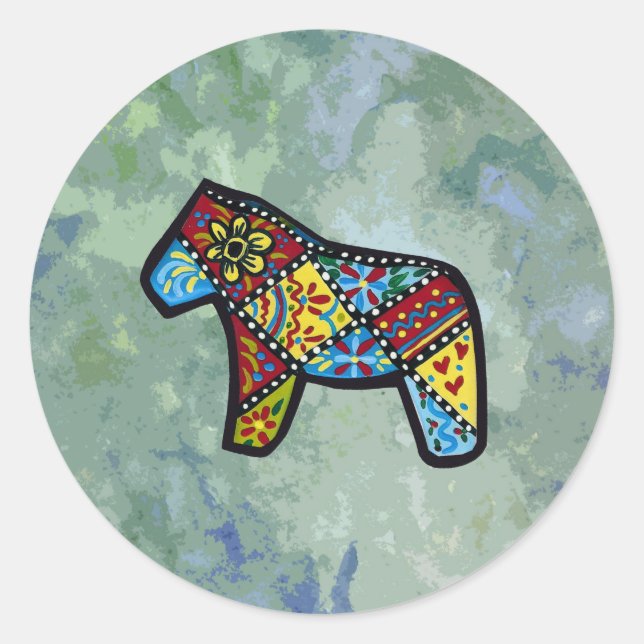 Rond Sticker Cheval Patchwork (Devant)