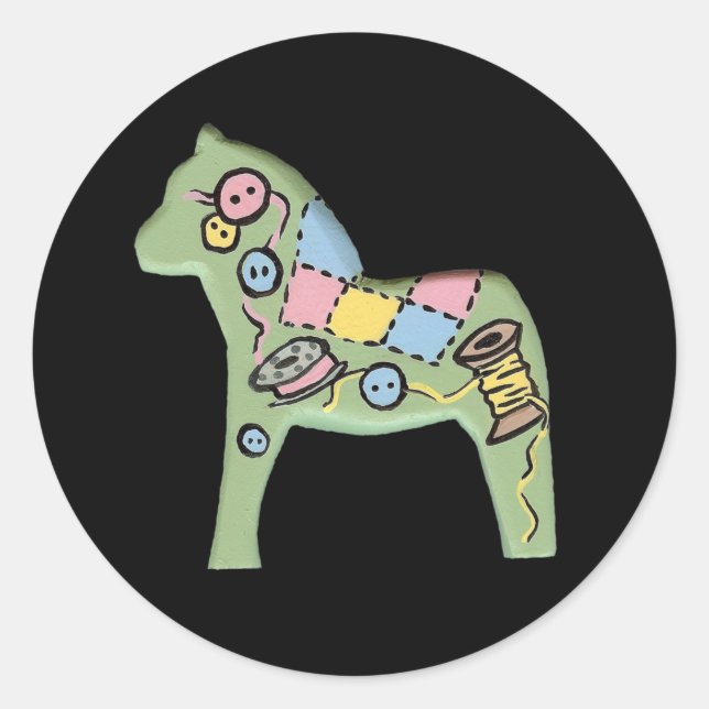 Rond Sticker Cheval Quilter's Dala (Devant)