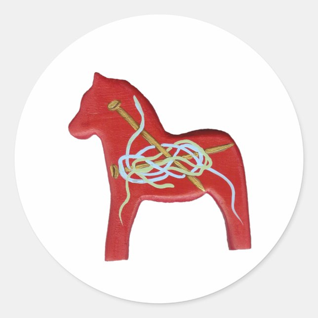 Rond Sticker Cheval tricot Dala (Devant)