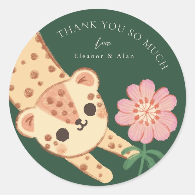 Rond Sticker chevalier à panthère de léopard de guépard (Devant)