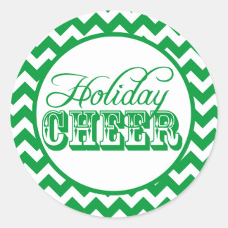 Rond Sticker Chevron Green Holiday