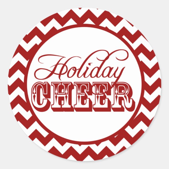 Rond Sticker Chevron Holiday Red (Devant)