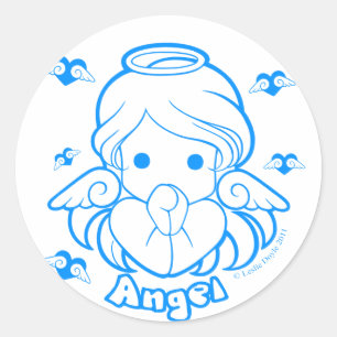 Rond Sticker Chibi Angel