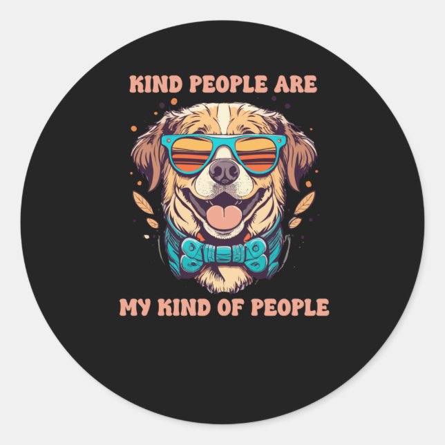Rond Sticker chien gentil (Devant)
