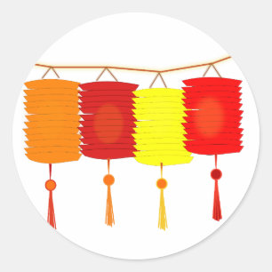 Rond Sticker chinois pour le Nouvel An