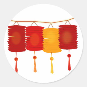 Rond Sticker chinois pour le Nouvel An