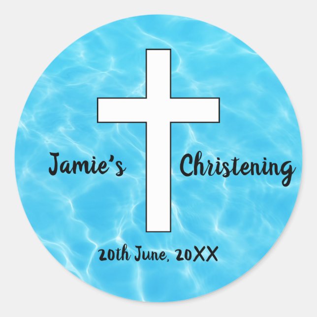 Rond sticker Christening personnalisé (Devant)