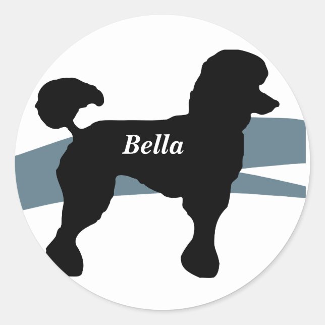 Rond Sticker circulaire de caniche (Devant)