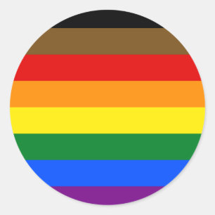 Rond Sticker circulaire de la fierté LGBTQ+ inclus POC