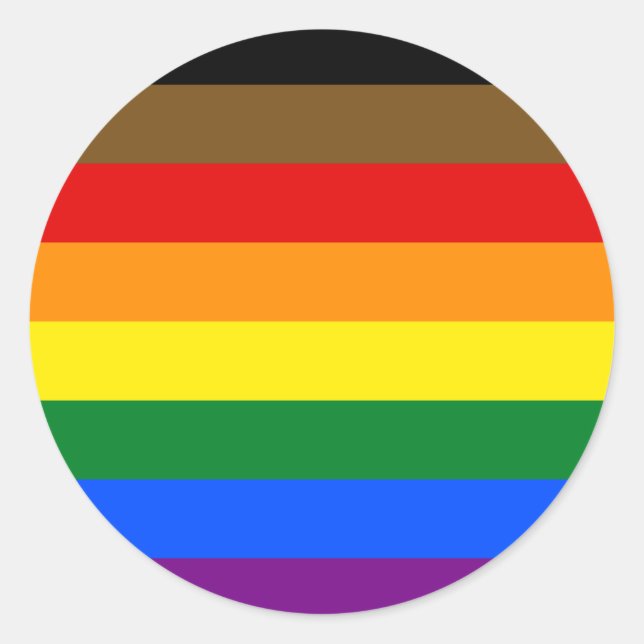 Rond Sticker circulaire de la fierté LGBTQ+ inclus POC (Devant)