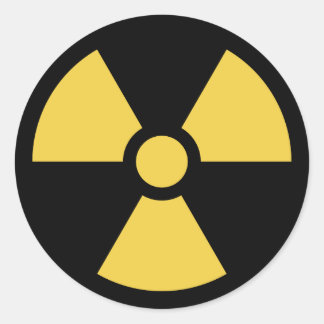 Rond Sticker circulaire radioactif jaune sur noir