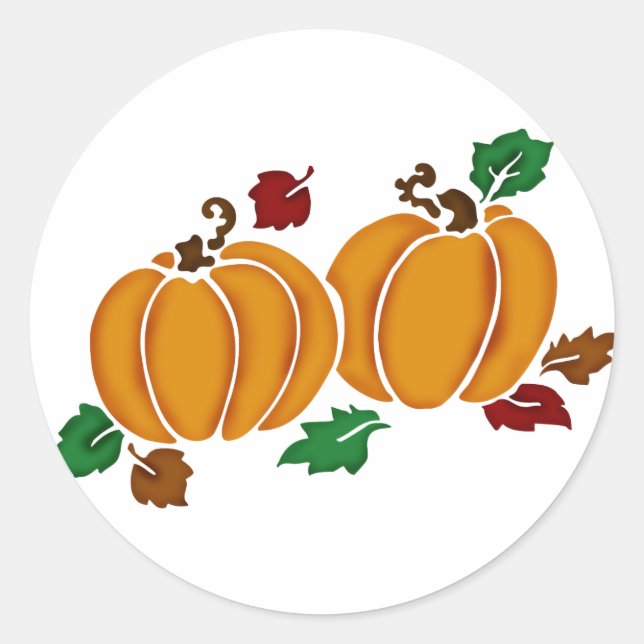 Rond Sticker Citrouille Automne (Devant)