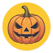 Sticker Citrouille Halloween sculpté classique