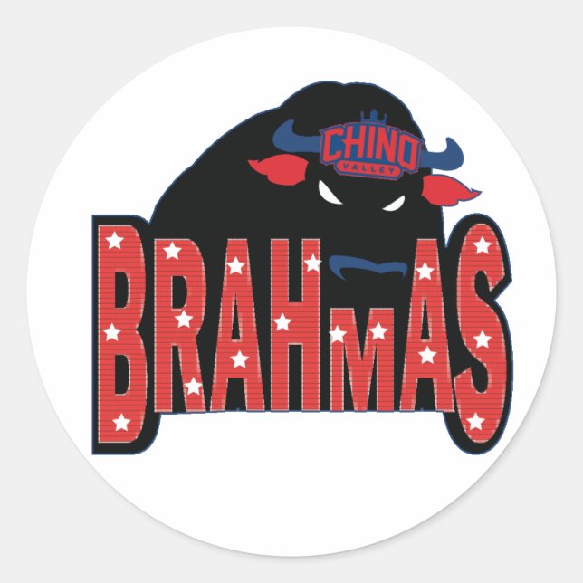 Rond Sticker clair de Chino Valley Brahmas (Devant)