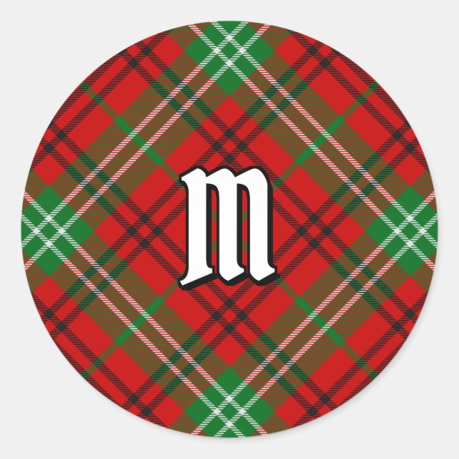 Rond Sticker Clan Morrison Red Tartan Classic Round (Devant)