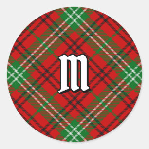 Rond Sticker Clan Morrison Red Tartan Classic Round