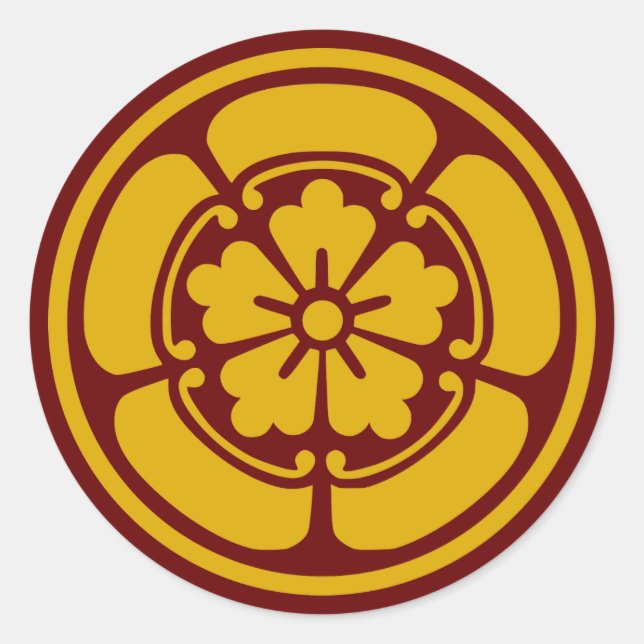 Rond Sticker Clan Oda Crest (Kamon) Classic Round (Devant)