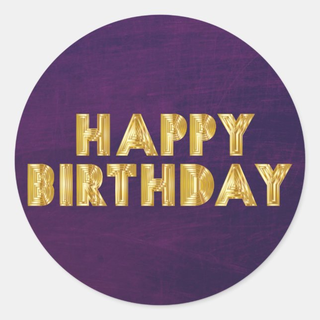 Rond Sticker Classic Round Gold pour anniversaire heure (Devant)