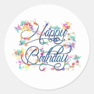 Rond Sticker Classic Round Gold pour anniversaire heure