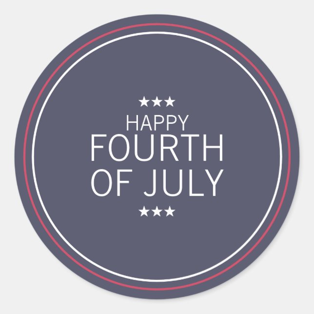Rond Sticker classique 4 juillet fête de l'indépendance (Devant)