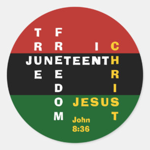 Rond Sticker classique Christian JUNETEENTH