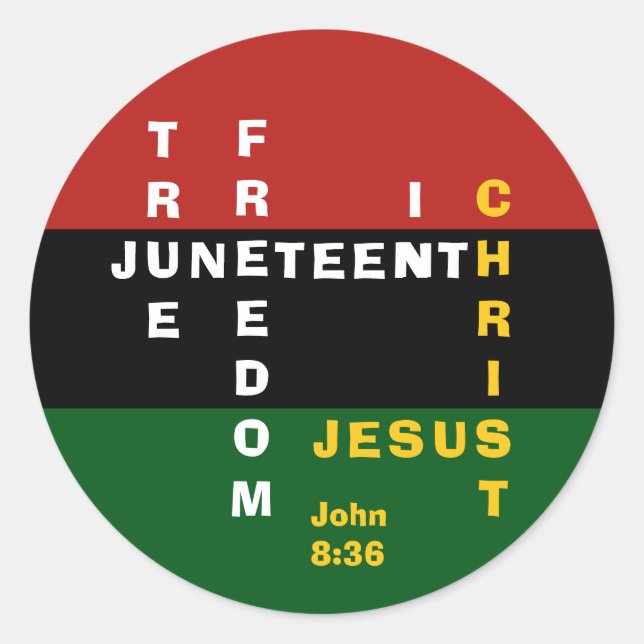 Rond Sticker classique Christian JUNETEENTH (Devant)