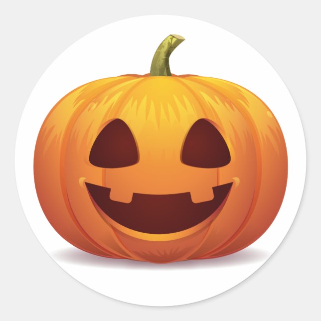 Rond Sticker classique Citrouille d'Halloween jack-o-la (Devant)