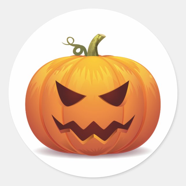 Rond Sticker classique Citrouille d'Halloween jack-o-la (Devant)