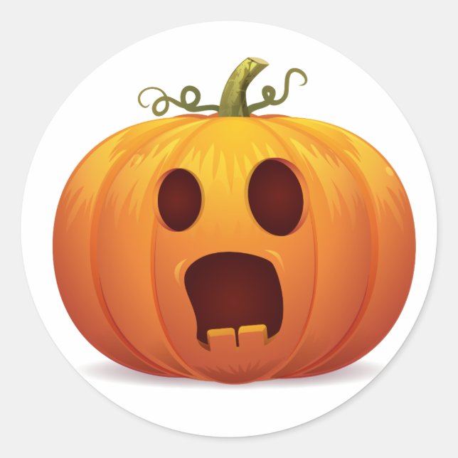 Rond Sticker classique Citrouille d'Halloween jack-o-la (Devant)