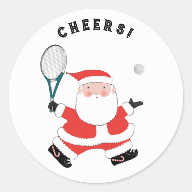 Rond Sticker classique de Noël de Tennis (Devant)