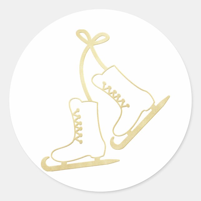 Rond Sticker classique de père Noël Ski Boots (Devant)