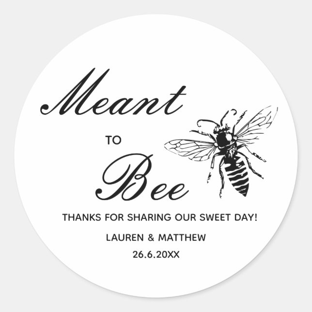 Rond Sticker classique Mariage de miel (Devant)