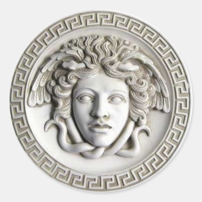 Rond Sticker classique Medusa de Rondanini (Cameo White (Devant)