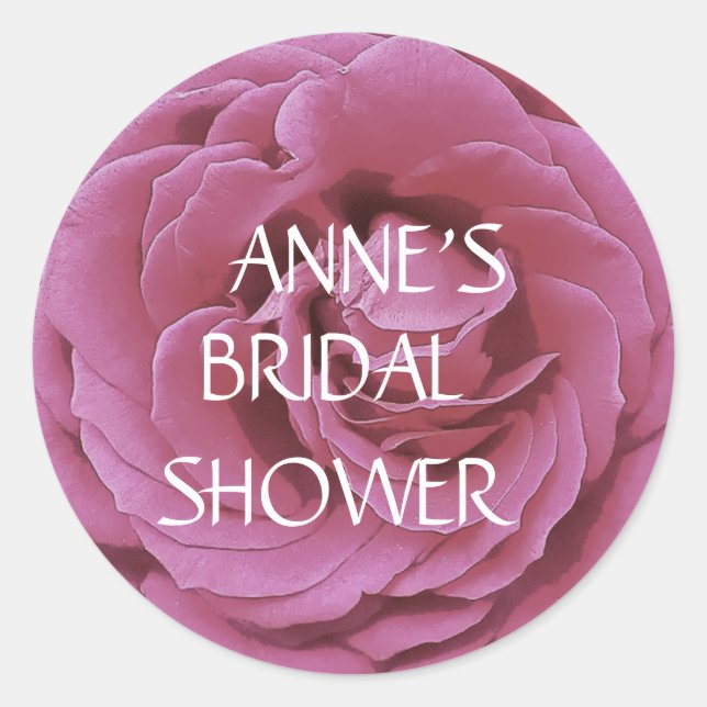 Rond Sticker classique photo rose rose (Devant)