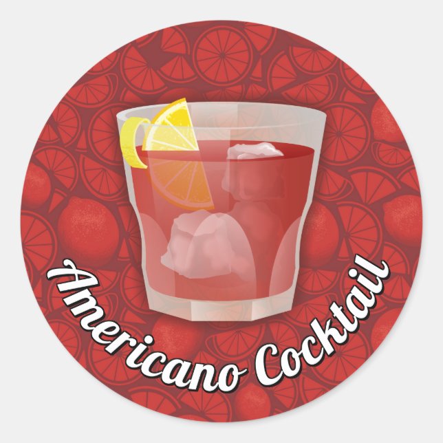 Rond Sticker classique ronde Americano Cocktail (Devant)