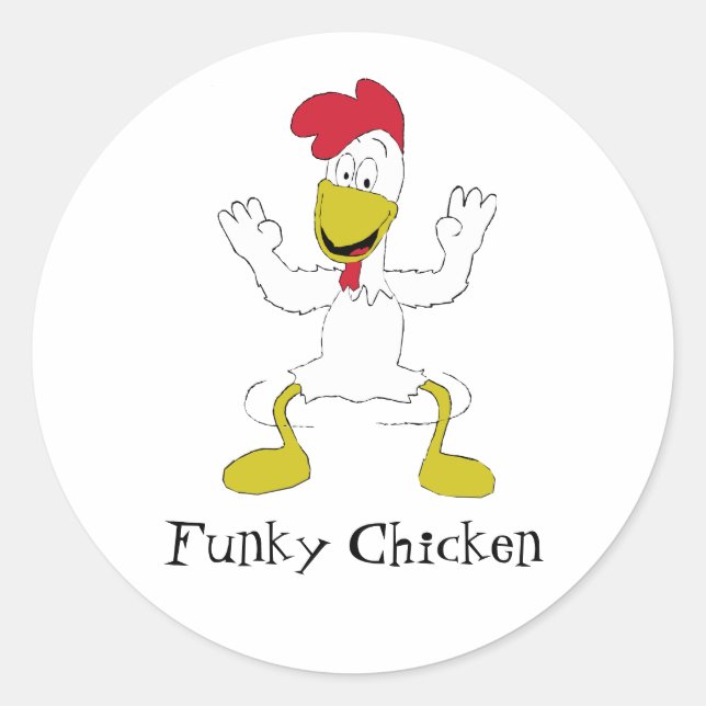 Rond Sticker classique ronde pour danse de poulet (Devant)