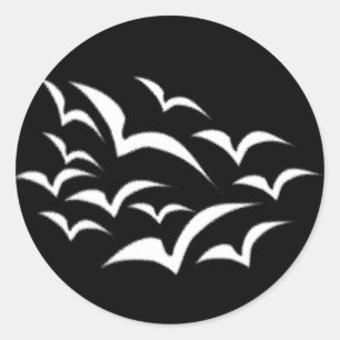 Rond Sticker Cloud Bat Blanc