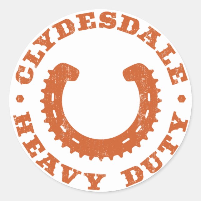 Rond Sticker Clydesdale MTB "Heavy Duty" (Devant)