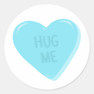 Rond Sticker Coeur Conversation "Hug Me"